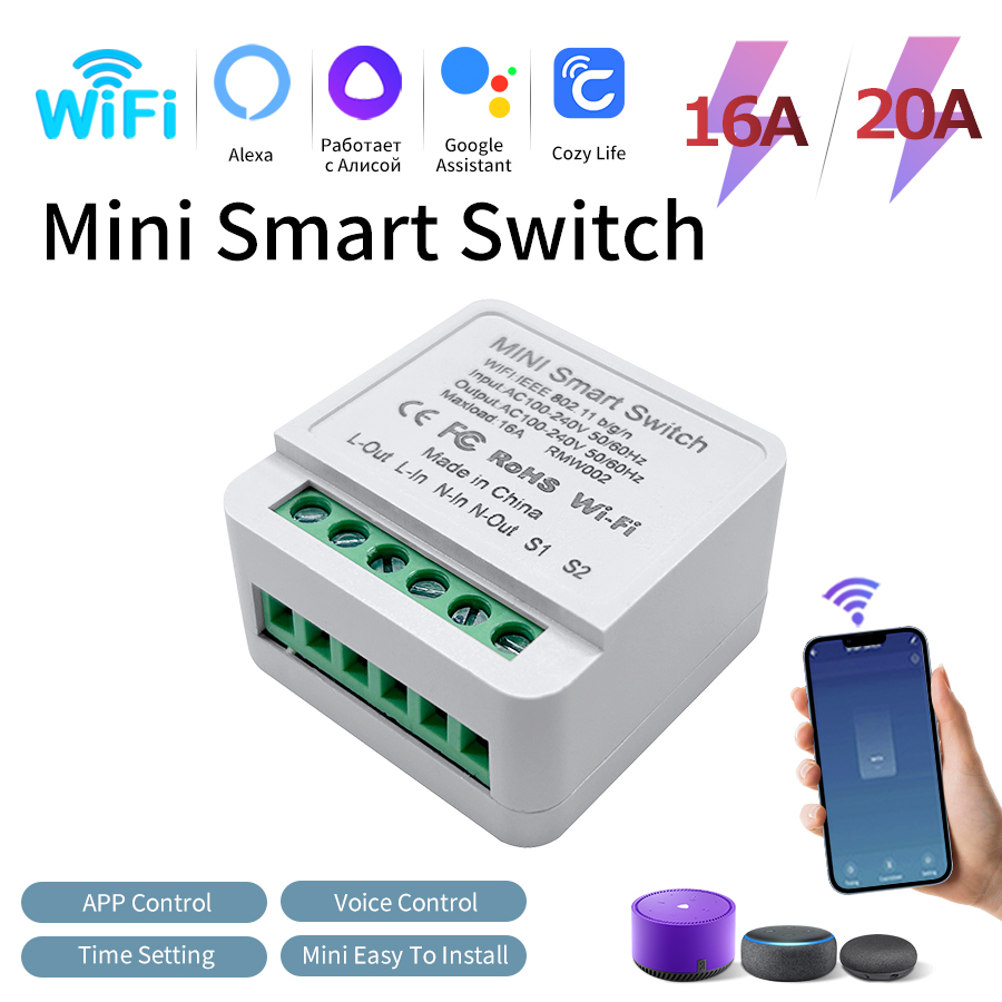 Smart Light Switch Wifi - 16A 20A Akıllı WiFi Kablosuz Işık